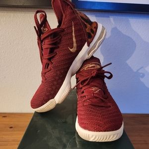 LeBron XVI - Red(Maroon)/Gold/Leopard